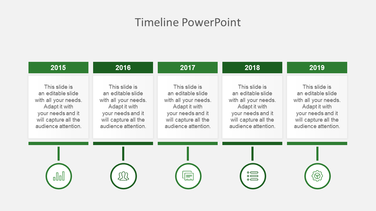 timeline powerpoint 2013-green